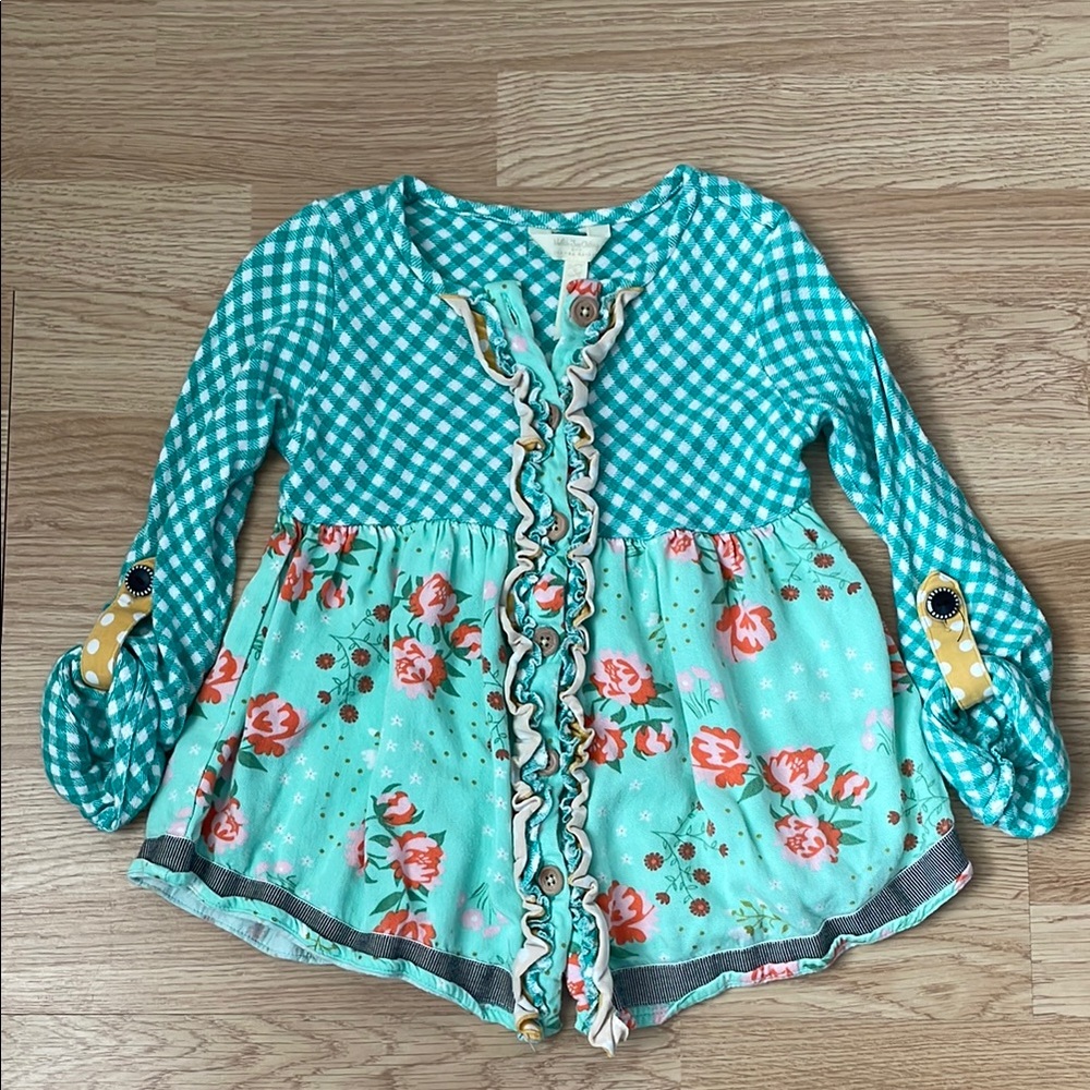 Floral Checkered Kids Top